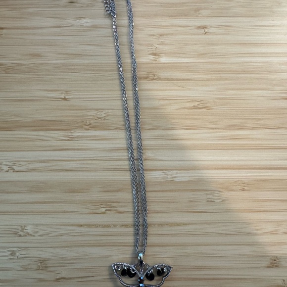 Elegant Silver Butterfly Pendant Necklace - Picture 2 of 2